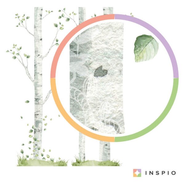 INSPIO-textilná prelepiteľná nálepka - Detské nálepky na stenu - Brezy s vtáčikmi