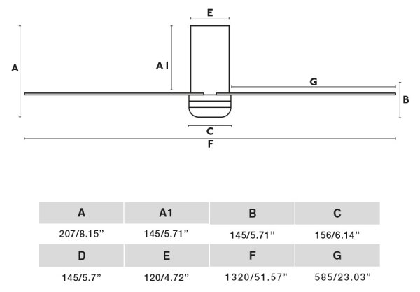 FARO 33830WT-1TW-LED Stm. vent. PUNT TUB M LED/18W/230V čierna pr. 132 cm WT + DO