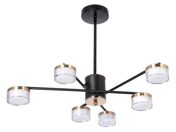 LED Luster na tyči 6xLED/6W/230V 3000-6500K pr. 59 cm zlatá/čierna