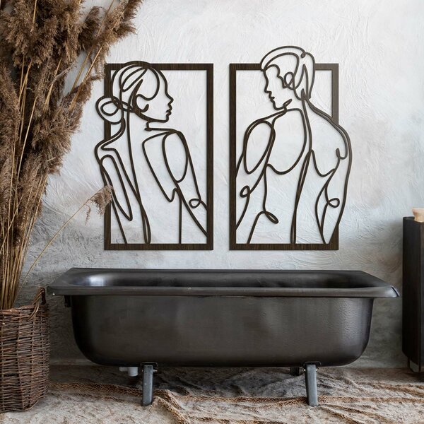 DUBLEZ | Drevený obraz na stenu - Muž a žena