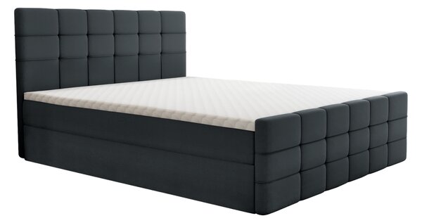 KONDELA Boxspringová posteľ, 140x200, sivá, BEST