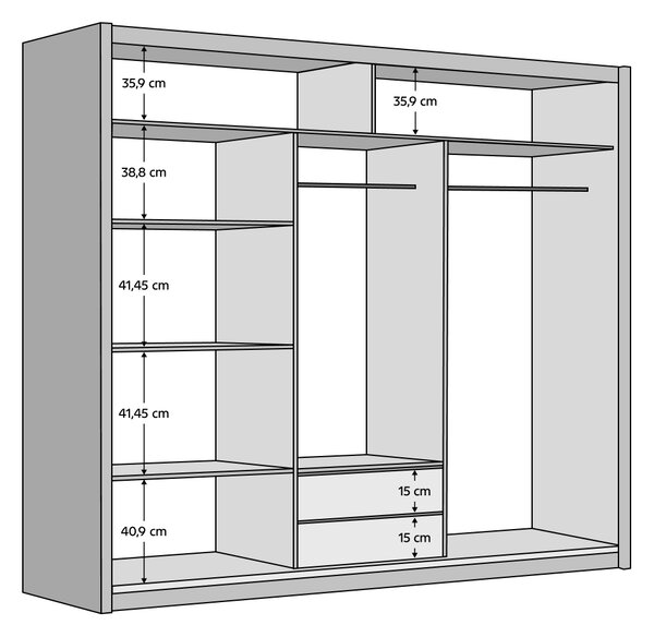 KONDELA Skriňa s posuvnými dverami, dub sonoma, 235x216, CHIARA
