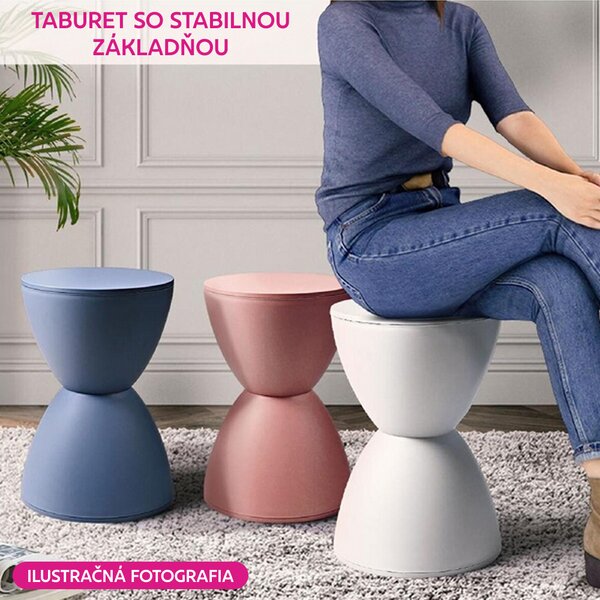 KONDELA Taburet, béžová, plast, ABRAM