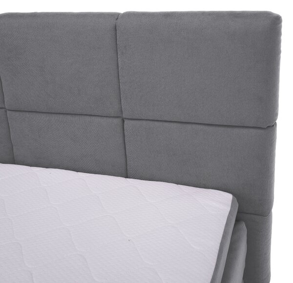 KONDELA Boxspringová pocketová posteľ, 180x200, sivá, APRIL