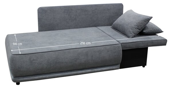 KONDELA Rozkladacia pohovka, sivá, pravá, LIAMI