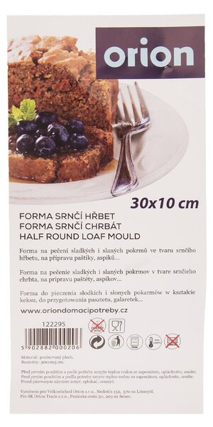 Forma na pečenie srnčí chrbát 30x10 cm