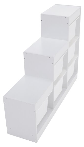 KONDELA Regál pyramída, biela, TRINIS