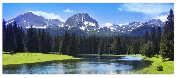 Obraz - Zasnežené vrcholky hôr (120x50 cm)