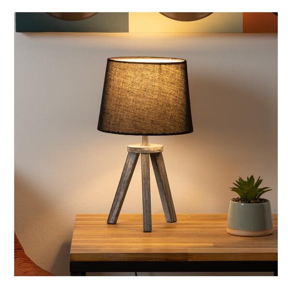 Atmosphera - Stolná lampa MINI 1xE14/25W/230V borovica/čierna