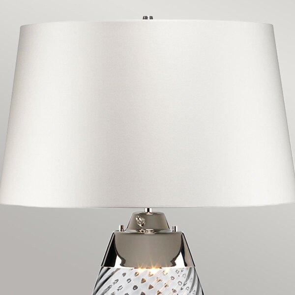 Elstead LENA-TL-L-SMOKE-OWSS - LED Stolná lampa LENA 1xE27/40W/230V 74 cm biela