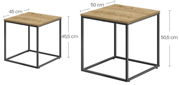 Sada 2ks konferenčných stolíkov QUADRO, dekor dub artisan