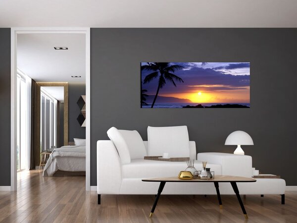 Obraz západu slnka nad morom (120x50 cm)