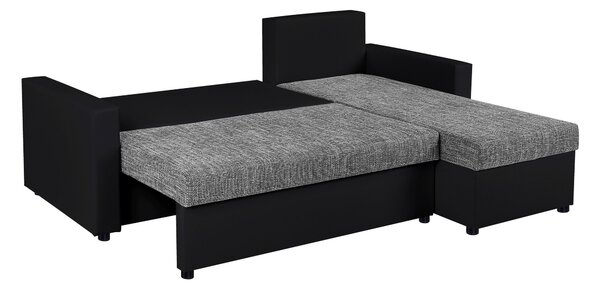 ROHOVÁ SEDAČKA, plast, textil, kompozitné drevo, sivá, čierna P & B - Sedačky, Online Only