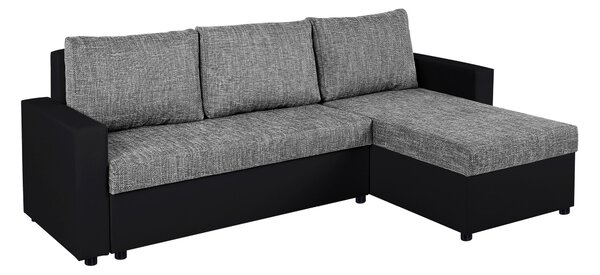 ROHOVÁ SEDAČKA, plast, textil, kompozitné drevo, sivá, čierna P & B - Sedačky, Online Only