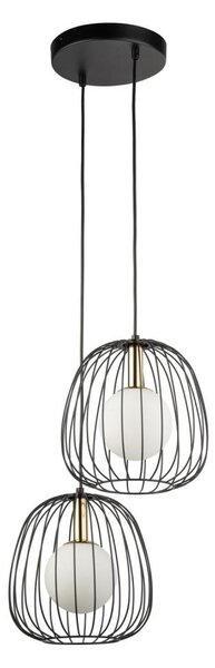 Luster na lanku BELL 2xG9/12W/230V čierna/zlatá