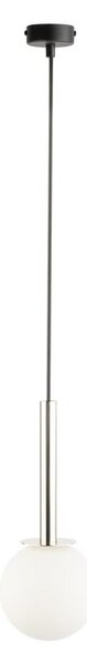 Luster na lanku DAISY 1xG9/12W/230V pr. 14 cm lesklý chróm/čierna/biela
