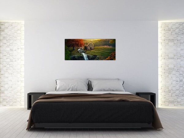 Obraz Chalupku v rozprávkovej krajine (120x50 cm)