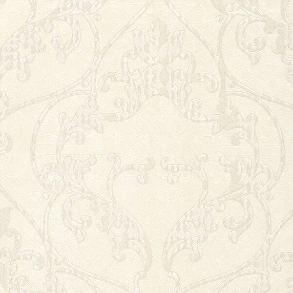 Béžová vliesová tapeta, Zámocký vzor, Ornamenty 28501, Kaleido, Limonta