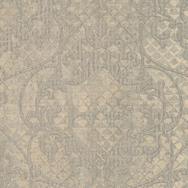 Hnedá vliesová tapeta, Zámocký vzor, Ornamenty 28516, Kaleido, Limonta