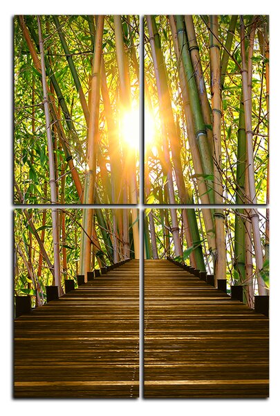 Obraz na plátne - Drevená promenáda v bambusovom lese - obdĺžnik 7172D (90x60 cm)