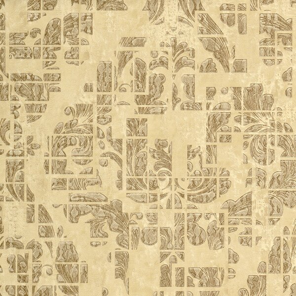 Béžová vliesová tapeta, Zámocký vzor, Ornamenty 28702, Kaleido, Limonta