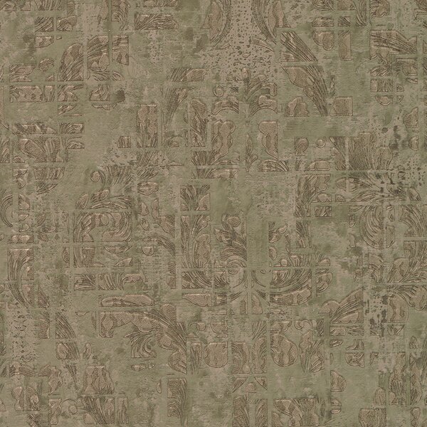 Hnedá vliesová tapeta, Zámocký vzor, Ornamenty 28708, Kaleido, Limonta