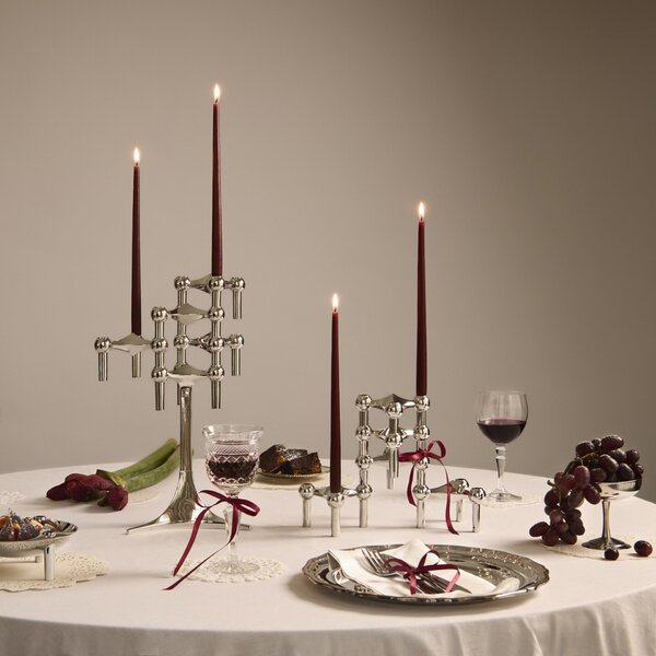 Vysoká sviečka STOFF Nagel by Ester&Erik Burgundy Red – set 6 ks