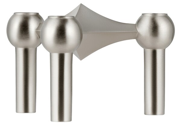 Dizajnový svietnik STOFF Nagel Brushed Chrome