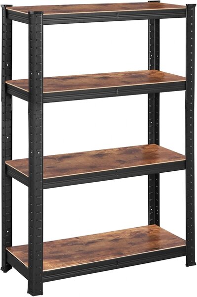 SONGMICS Oceľový regál s nosnosťou až 520 kg 80 x 160 x 40 cm hnedá čierna