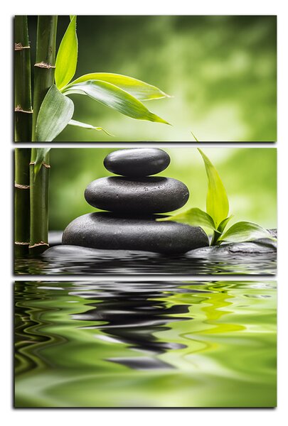Obraz na plátne - Zen kamene a bambus - obdĺžnik 7193B (90x60 cm )