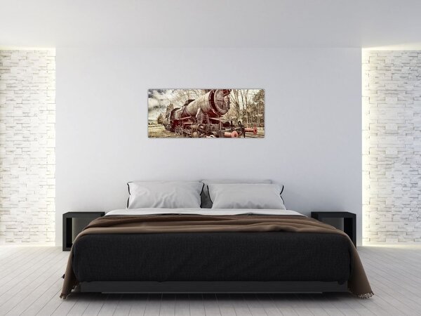 Historický obraz lokomotívy (120x50 cm)