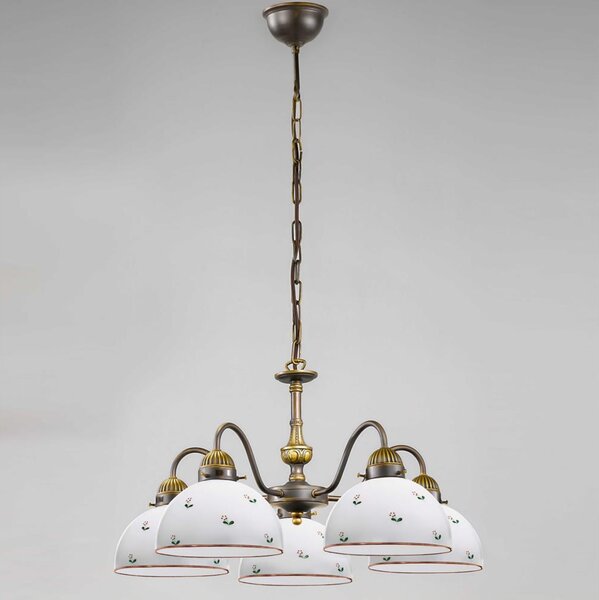 Kolarz 731.85.69 - Luster na reťazi NONNA 5xE27/75W/230V červená
