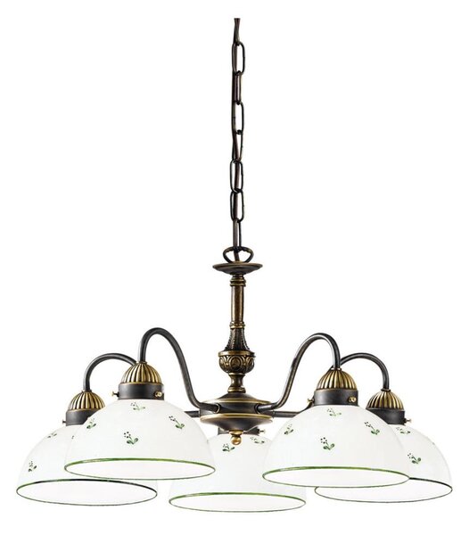 Kolarz 731.85.20 - Luster na reťazi NONNA 5xE27/75W/230V zelená