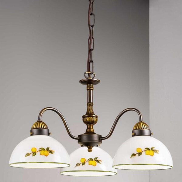 Kolarz 731.83.126 - Luster na reťazi NONNA 3xE27/75W/230V citróny