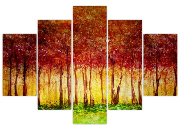 Obraz - Maľba listnatého lesa (150x105 cm)