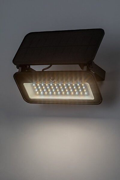 RABALUX 77160 Tarcal solárne nástenné svietidlo so senzorom LED 8W/1200lm 3000+4000+6500K IP65 čierna, stmievateľné
