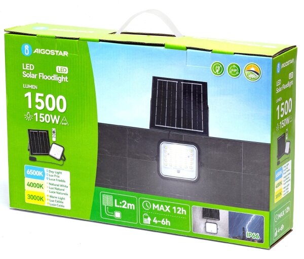 Aigostar - LED stmievateľný solárny reflektor LED/150W/3,4V IP66 + DO