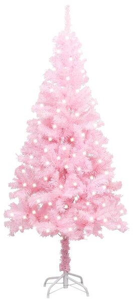 Osvetlený umelý vianočný stromček+stojan, ružový 240 cm, PVC