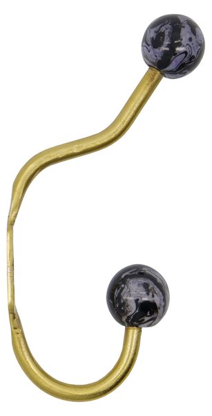 Kovový vešiak Ball Black – set 2 ks