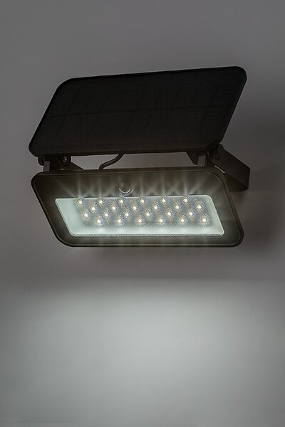 RABALUX 77160 Tarcal solárne nástenné svietidlo so senzorom LED 8W/1200lm 3000+4000+6500K IP65 čierna, stmievateľné
