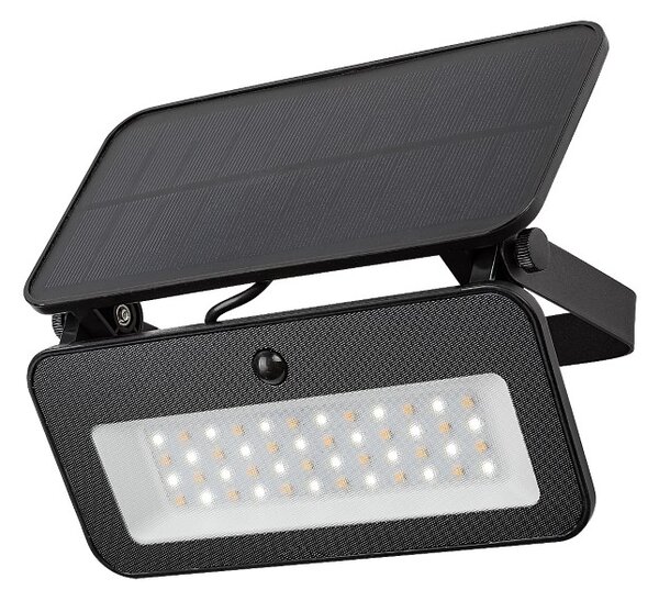 RABALUX 77160 Tarcal solárne nástenné svietidlo so senzorom LED 8W/1200lm 3000+4000+6500K IP65 čierna, stmievateľné