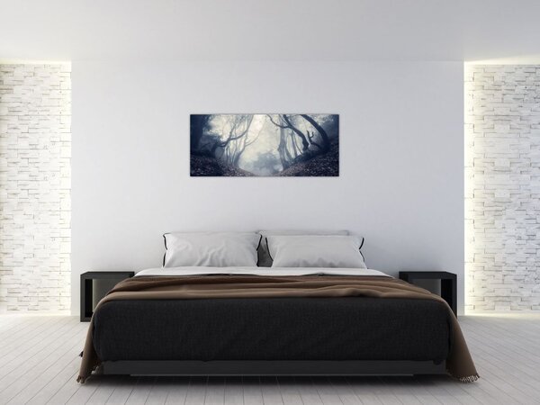 Obraz - Les v hmle (120x50 cm)