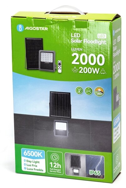 Aigostar - stmievateľný solárny LED reflektor LED/200W/3,4V IP65 + DO