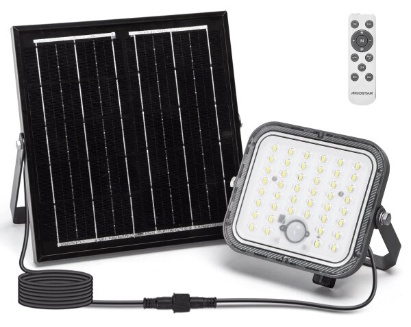 Aigostar - LED stmievateľný solárny reflektor s čidlom LED/80W/3,4V IP66 + DO