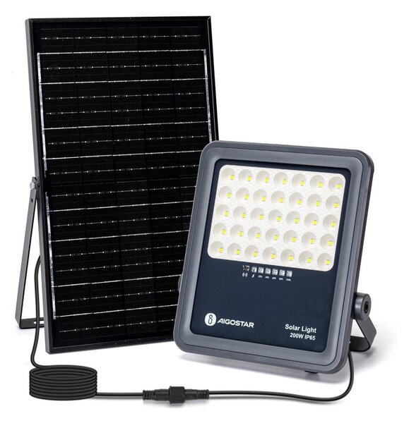 Aigostar - stmievateľný solárny LED reflektor LED/200W/3,4V IP65 + DO