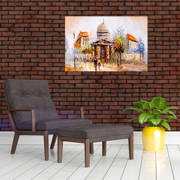 Obraz - Maľovaná mestská pamiatka (90x60 cm)