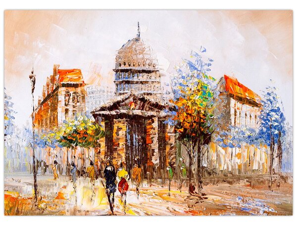 Obraz - Maľovaná mestská pamiatka (70x50 cm)