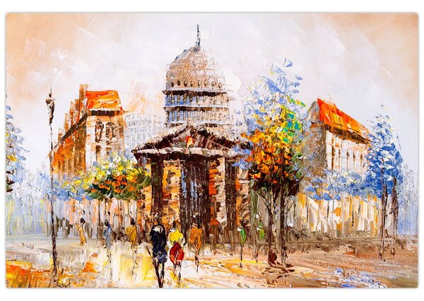 Obraz - Maľovaná mestská pamiatka (90x60 cm)