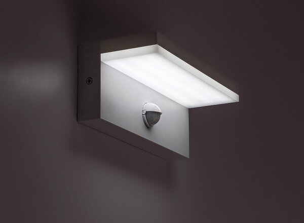 RABALUX 77116 Zaragoza vonkajšie nástenné svietidlo so senzorom LED 9W/850lm 2700+4000+6500K IP54 biela
