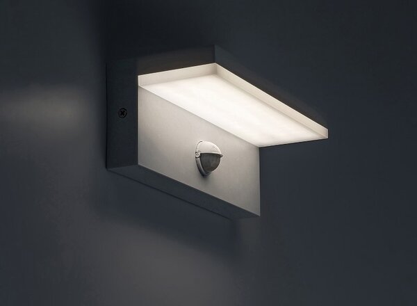RABALUX 77116 Zaragoza vonkajšie nástenné svietidlo so senzorom LED 9W/850lm 2700+4000+6500K IP54 biela